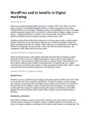 WordPress and its benefits in Digital marketing.pdf